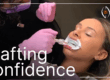 Woman getting professional teeth whitening